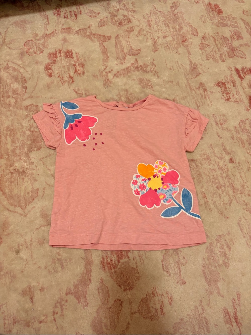 Mayoral Kids Pink Floral Short-Sleeve Tee